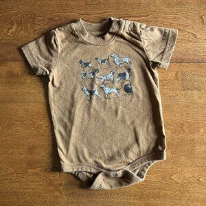 Carhartt tan dogs onesie 9m